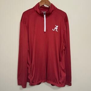 Champion Alabama Crimson Tide Pullover Mens 2XL 1/4 Zip Pockets LS Shirt